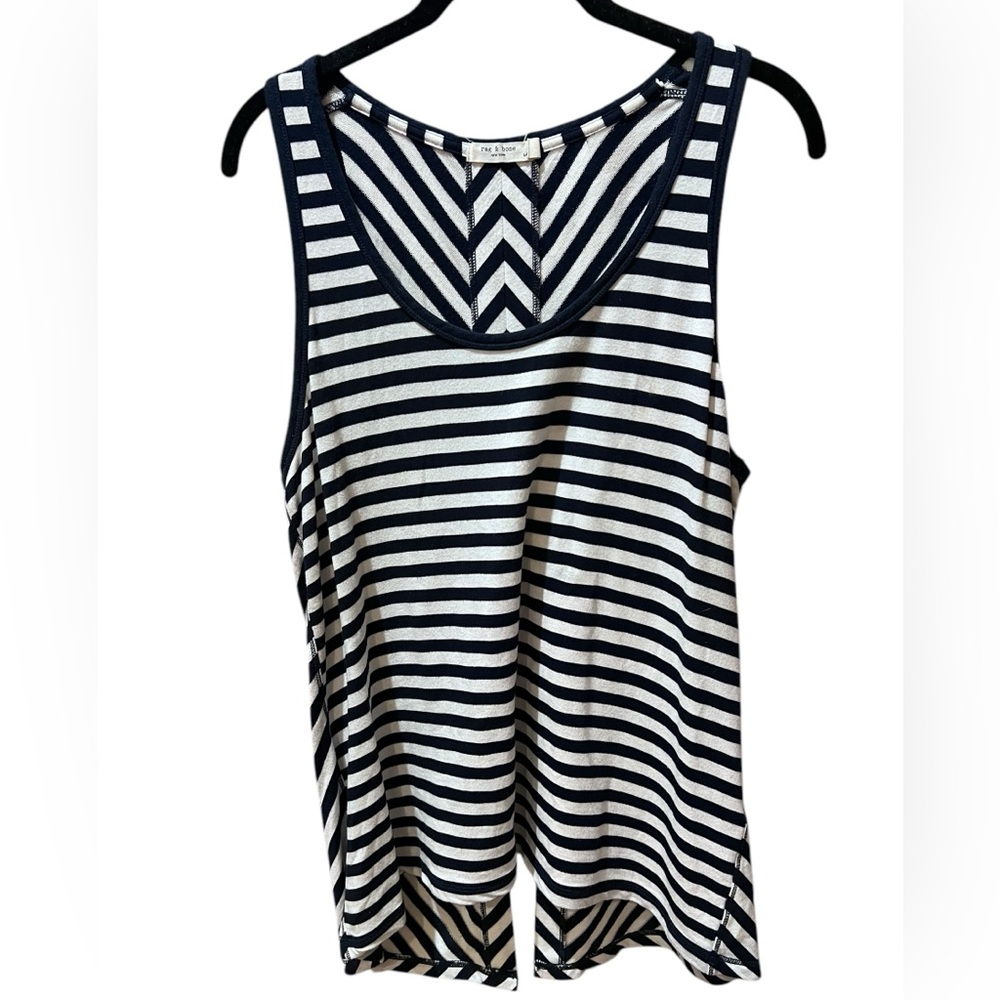 Rag & Bone Women's Blue White Striped Tank Top Size Large